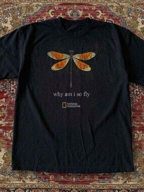 Black National Geographic Dragonfly Graphic T-shirt